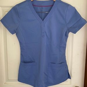 Healing hands cecil blue scrub top